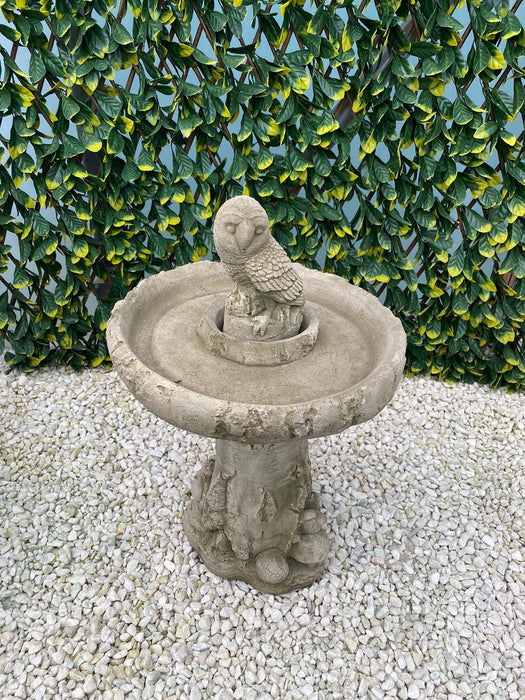 Melmar Stone Owl Birdbath