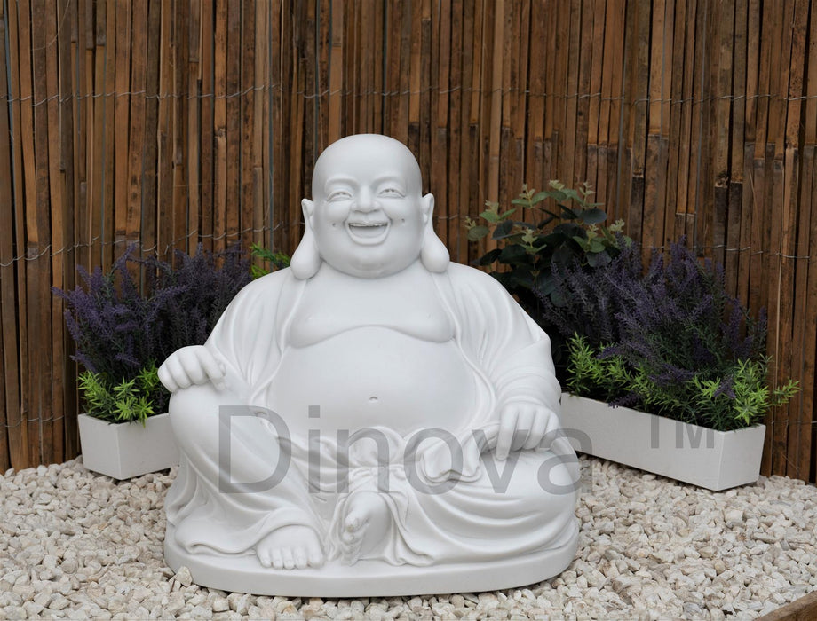 Dinova Laughing Buddha White Statue