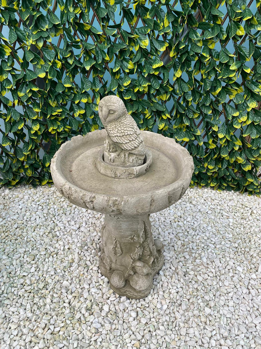 Melmar Stone Owl Birdbath