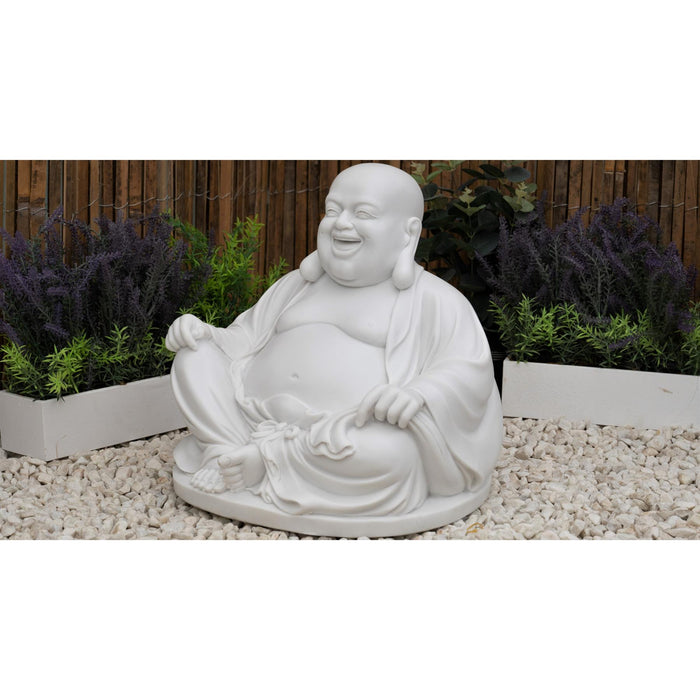 Dinova Laughing Buddha White Statue