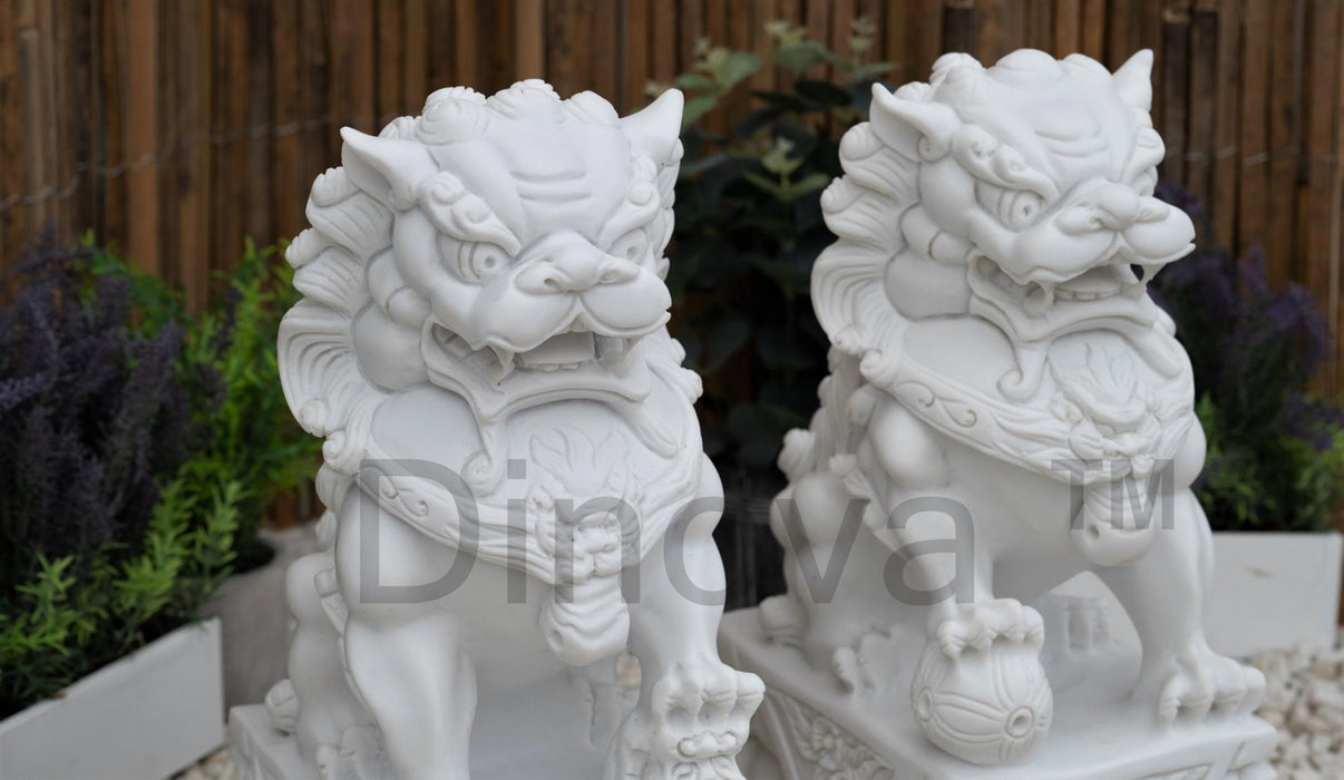 Dinova Pair Of Guardian Lions Statues