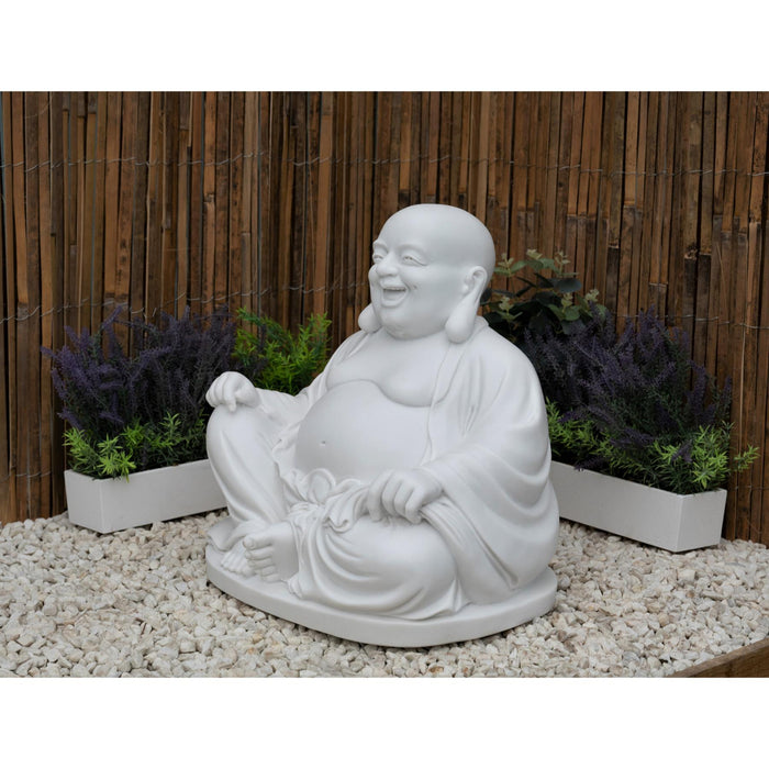 Dinova Laughing Buddha White Statue