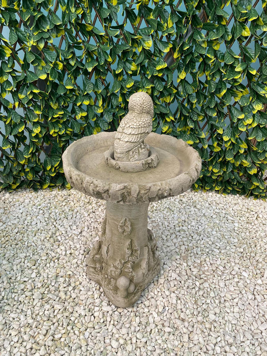 Melmar Stone Owl Birdbath