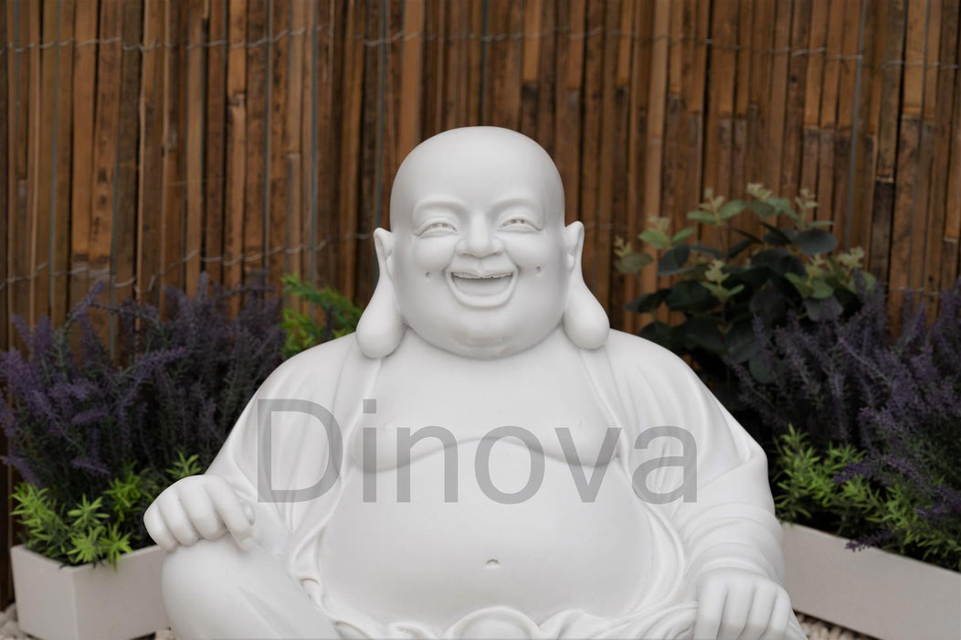 Dinova Joyful Buddha White Statue