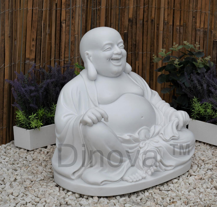 Dinova Joyful Buddha White Statue