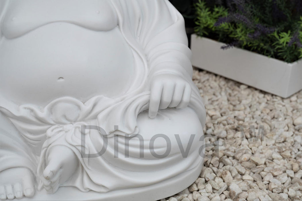 Dinova Joyful Buddha White Statue