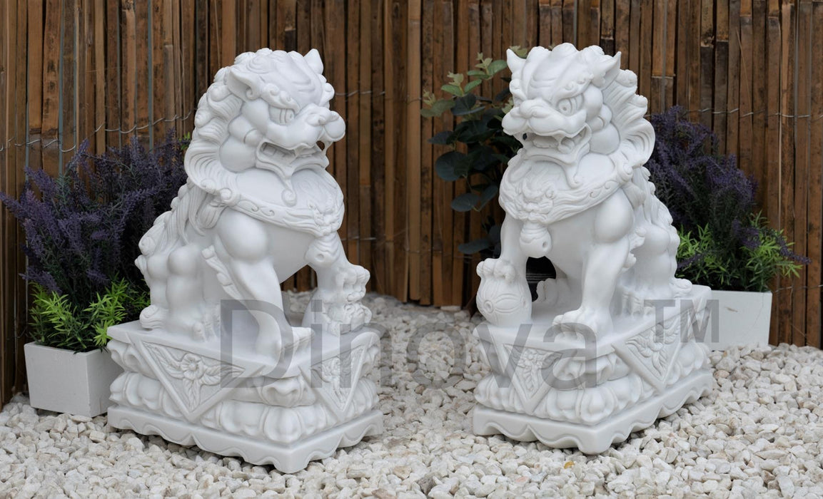 Dinova Pair Of Guardian Lions Statues