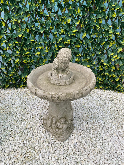 Melmar Stone Owl Birdbath